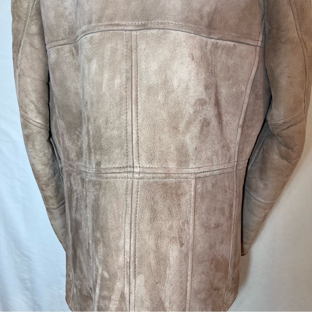 VTG Knight Tailors New Zealand Shearling Sheepskin Coat Men’s 42 Brown Suede - Picture 5 of 16